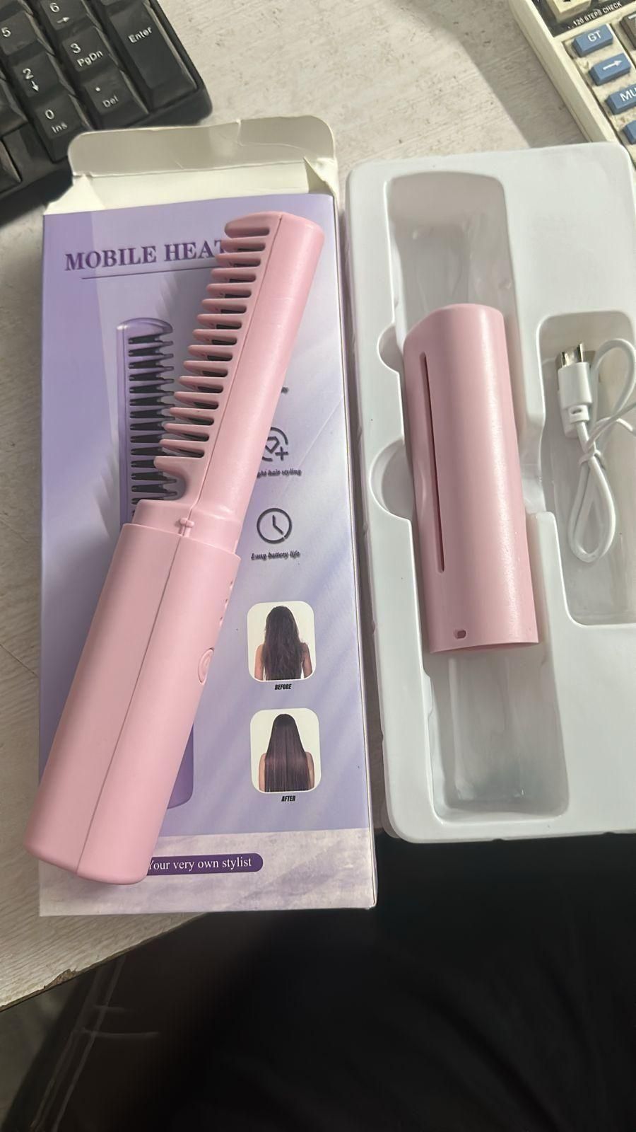 2-in-1 Wireless Electric Hair Straightener & Curler — USB Rechargeable, Travel Friendly
