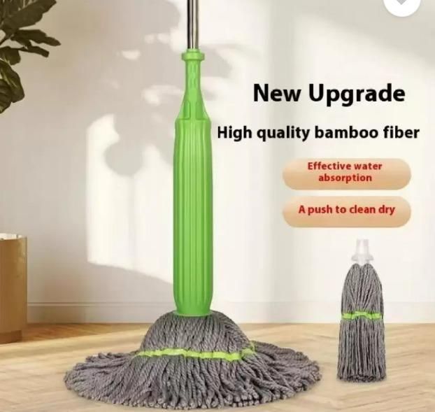 Hand Wash Bamboo Fiber Self-twisting Water Rotary Household Lazy Free Hand Wash Clean Large Mops