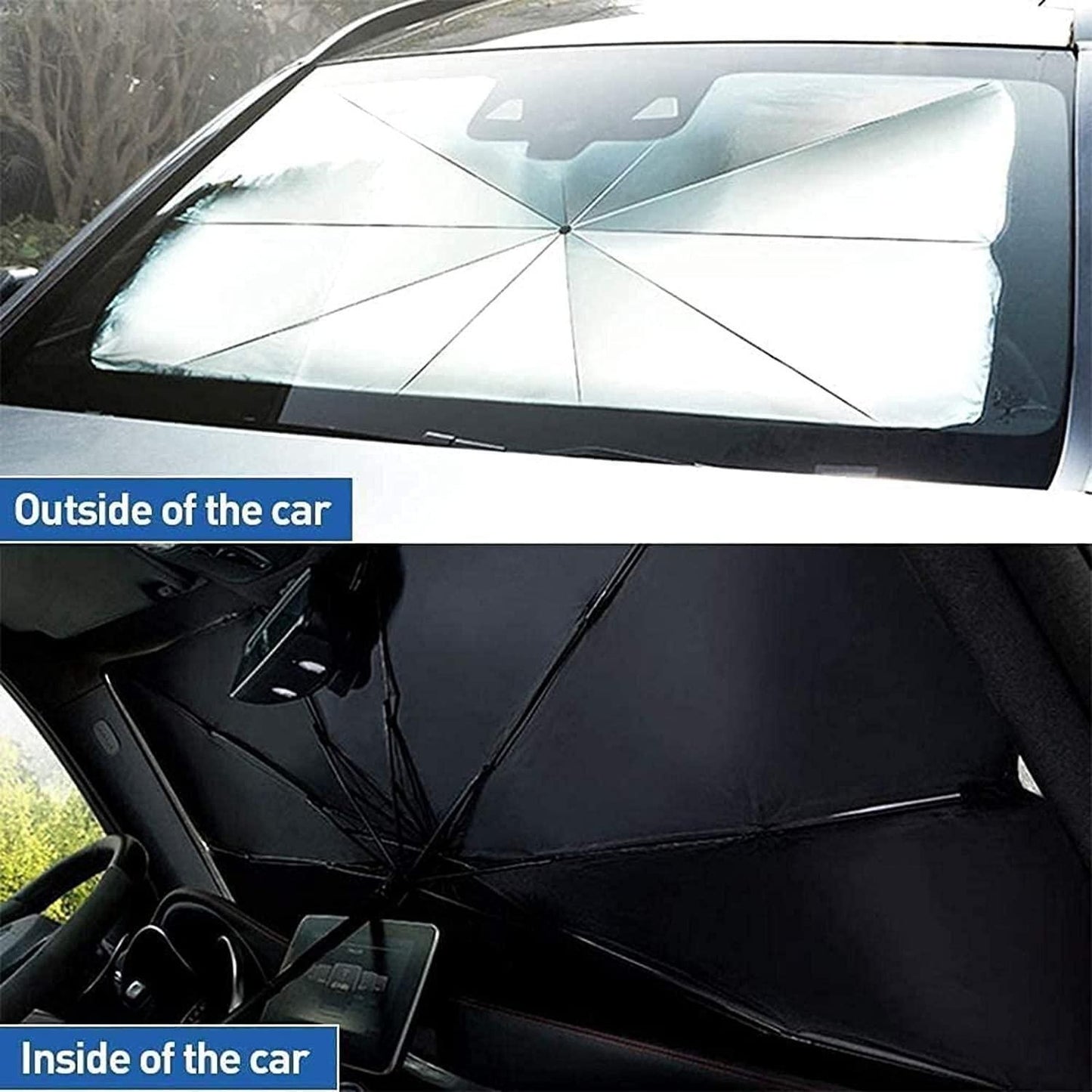 AutoGuard™ — Premium  Car Sun Shade Protector, Foldable Windshield Insulation Sun Shade for UV Protection Reflective Sunblocker Car Accessories for Pickup, Trucks, Large SUVs, and More (Large Size)