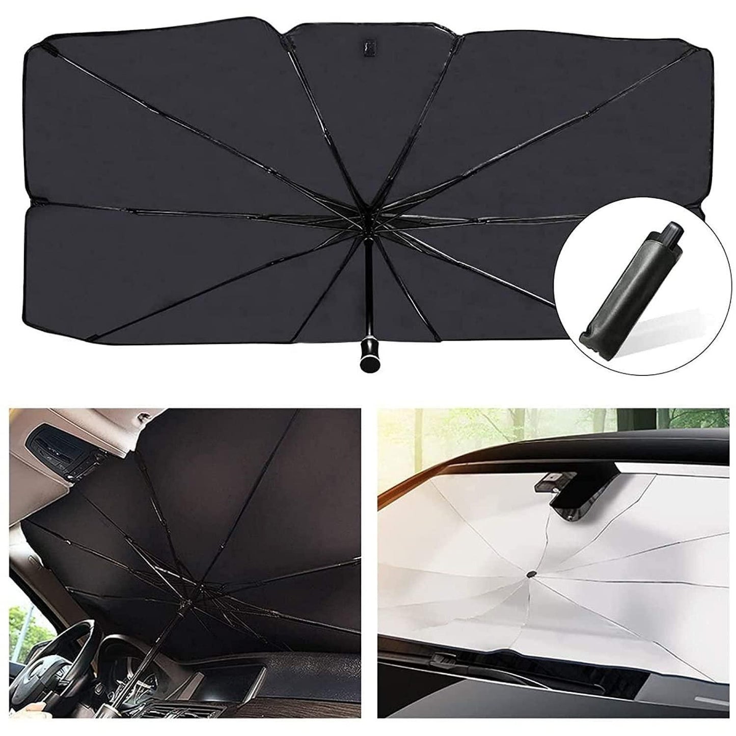 AutoGuard™ — Premium  Car Sun Shade Protector, Foldable Windshield Insulation Sun Shade for UV Protection Reflective Sunblocker Car Accessories for Pickup, Trucks, Large SUVs, and More (Large Size)