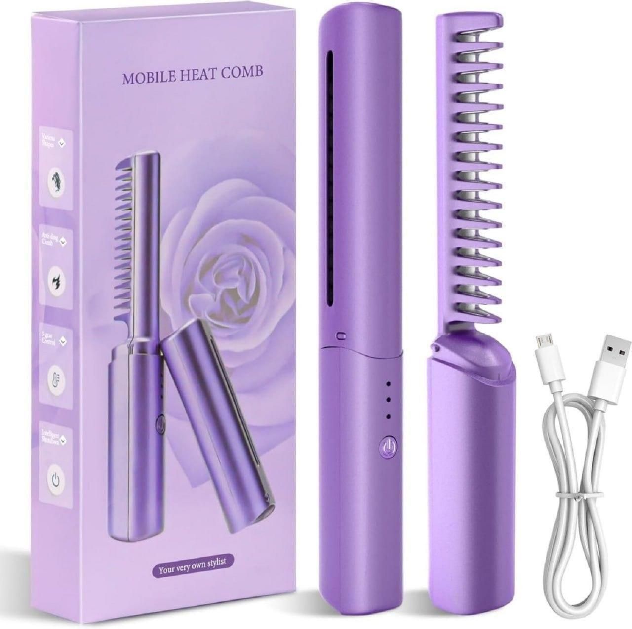 2-in-1 Wireless Electric Hair Straightener & Curler — USB Rechargeable, Travel Friendly