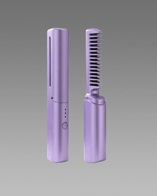 2-in-1 Wireless Electric Hair Straightener & Curler — USB Rechargeable, Travel Friendly