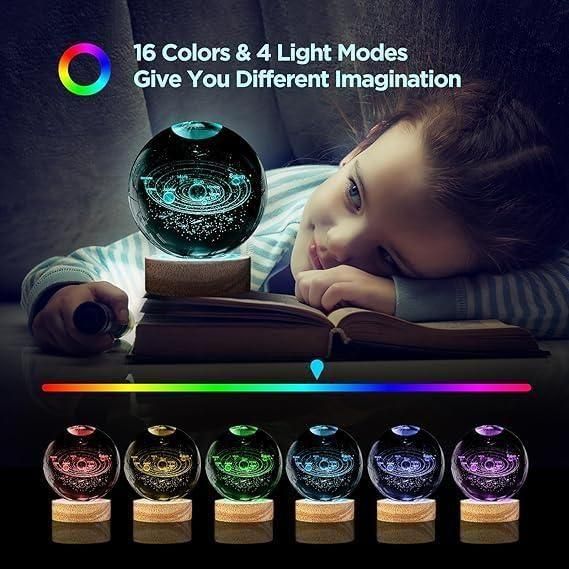 CrystalNova™ 3D Crystal Ball Night Lamp – Soothing LED Galaxy Light for Home & Gifts