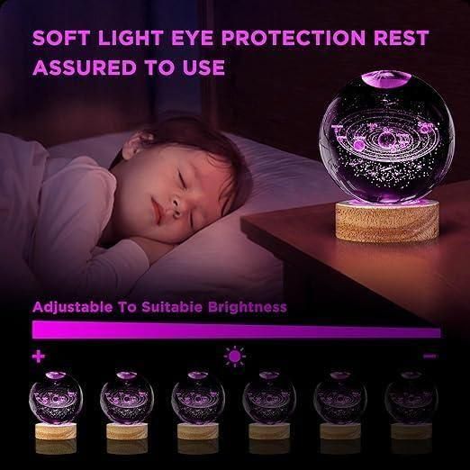 CrystalNova™ 3D Crystal Ball Night Lamp – Soothing LED Galaxy Light for Home & Gifts