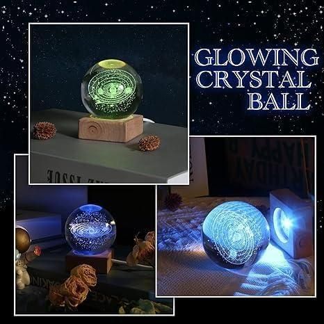 CrystalNova™ 3D Crystal Ball Night Lamp – Soothing LED Galaxy Light for Home & Gifts