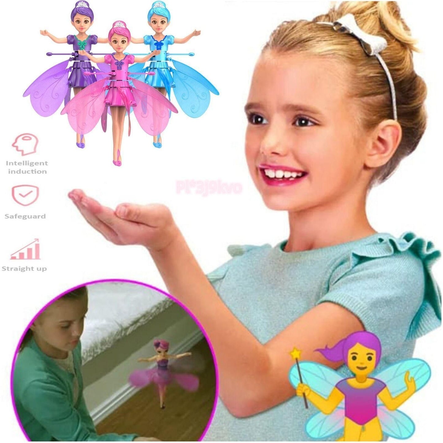 Magical Flying Fairy Doll — Hand Sensor Controlled Sky DancerMagical Flying Fairy Doll, Hand Sensor Control, USB Powered Magic Flying Fairy, Sky Dancers Flying Toy, Rainbow Glitter Flying Princess Doll Best Gift for Girls Boys