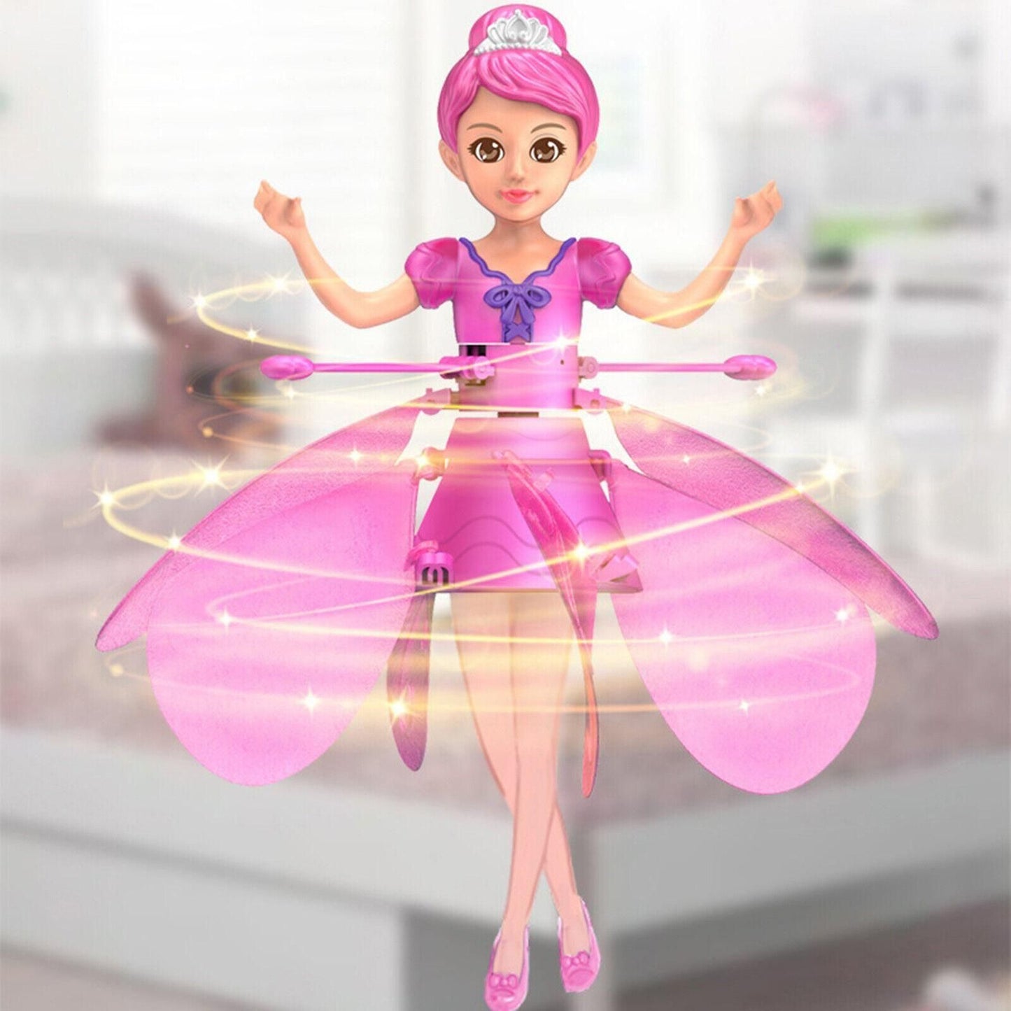 Magical Flying Fairy Doll — Hand Sensor Controlled Sky DancerMagical Flying Fairy Doll, Hand Sensor Control, USB Powered Magic Flying Fairy, Sky Dancers Flying Toy, Rainbow Glitter Flying Princess Doll Best Gift for Girls Boys